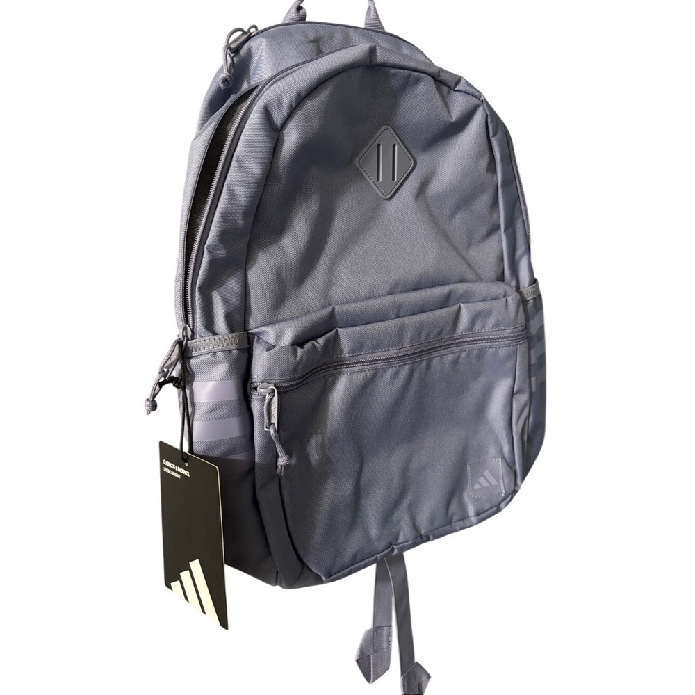 Adidas Classic 3S 5 Laptop Backpack Purple/Gray 19" Travel School GIFT NEW - Picture 1 of 11